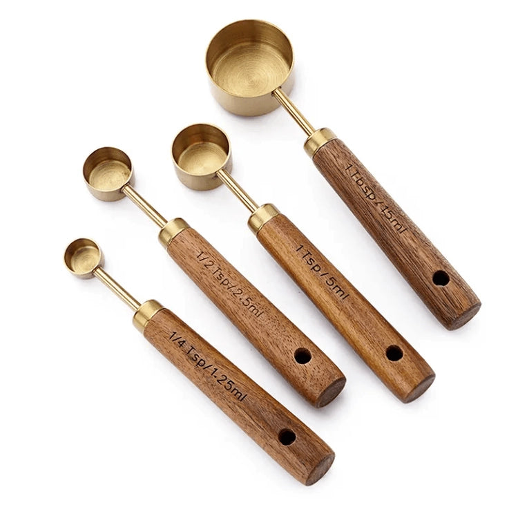 Gold Stainless Steel Measuring Cups Set