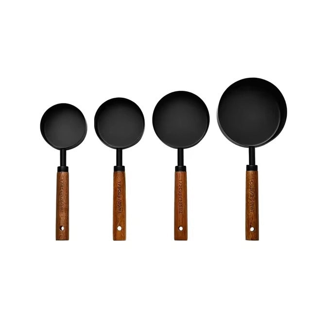 Black Stainless Steel Measuring Cups and Spoons