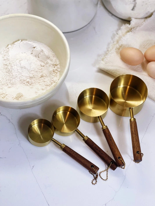 Gold Stainless Steel Measuring Cups Set
