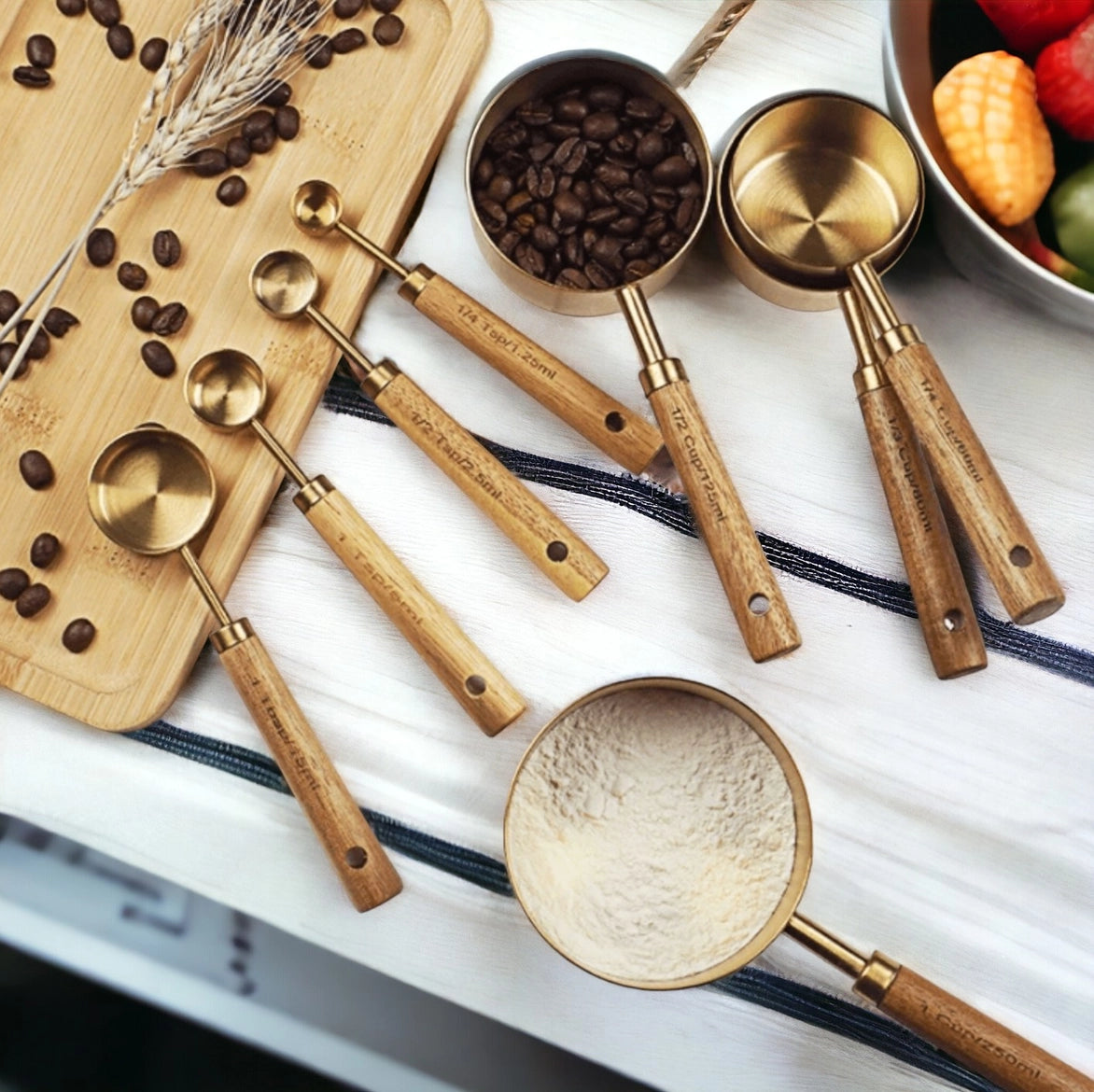 Stainless Steel Measuring Cups and Spoons